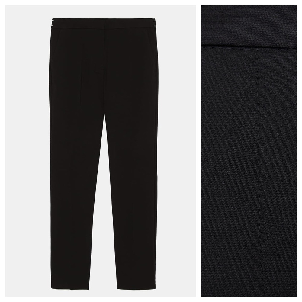 Zara Black Jogger Waist Skinny Ankle Pant - Picture 4 of 8